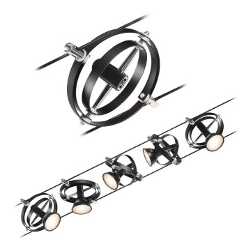 Paulmann 94440 - ZESTAW 5xGU5,3/10W Kompletny system linkowy CARDAN 230V czarny