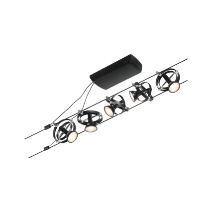 Paulmann 94440 - ZESTAW 5xGU5,3/10W Kompletny system linkowy CARDAN 230V czarny