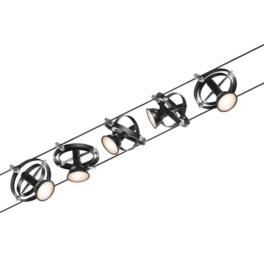 Paulmann 94440 - ZESTAW 5xGU5,3/10W Oprawa punktowa do systemu linkowego CARDAN 230V czarna