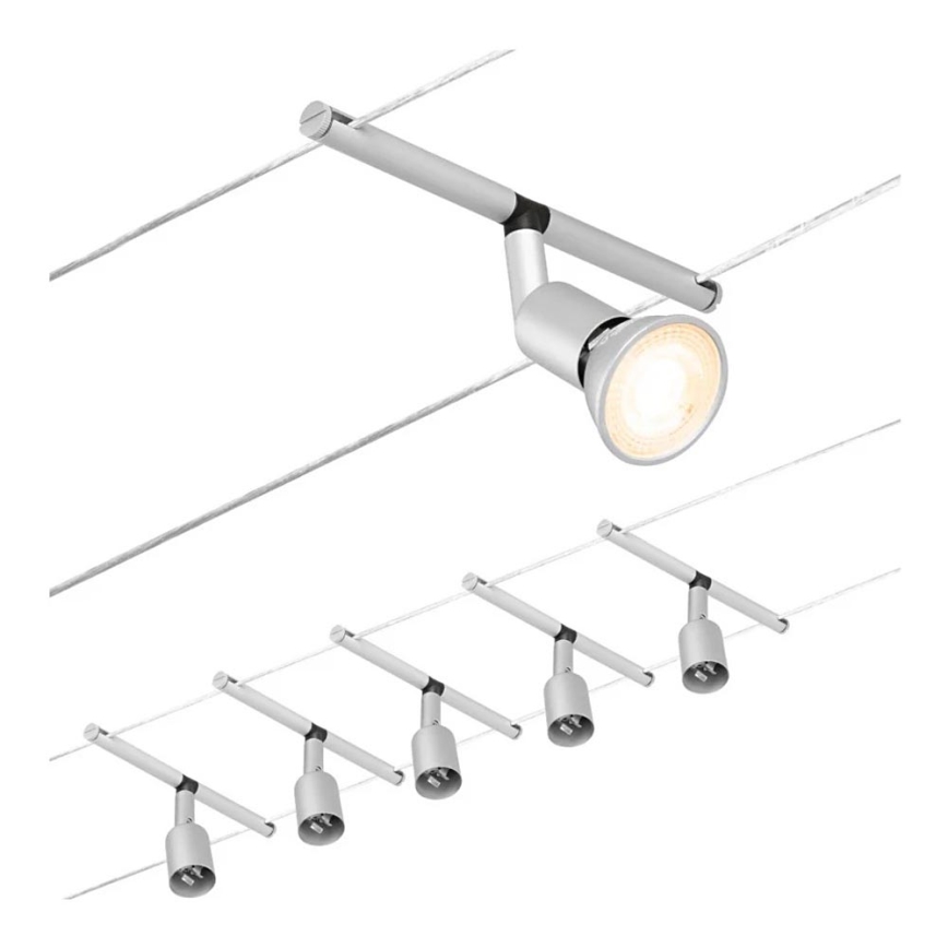 Paulmann 94442 - ZESTAW 5xGU5,3/10W Oświetlenie punktowe do systemu szynowego SALT 230V matowy chrom