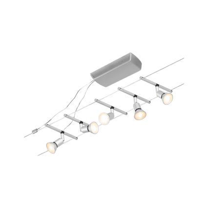 Paulmann 94442 - ZESTAW 5xGU5,3/10W Oświetlenie punktowe do systemu szynowego SALT 230V matowy chrom