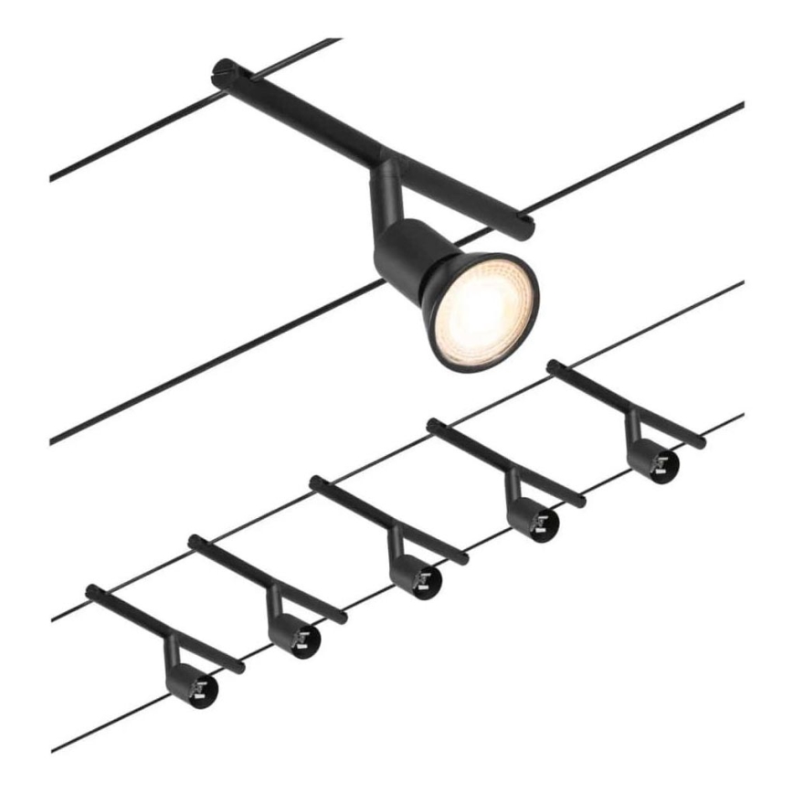 Paulmann 94446 - ZESTAW 5xGU5,3/10W Oświetlenie punktowe do systemu sznurkowego SALT 230V czarne