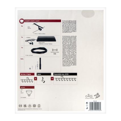 Paulmann 94446 - ZESTAW 5xGU5,3/10W Reflektor do systemu linkowego SALT 230V czarny