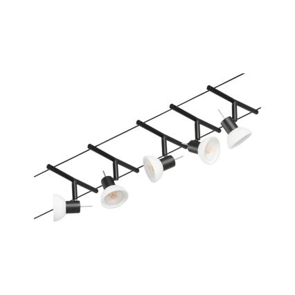 Paulmann 94450 - Zestaw 5x GU5,3/10W, kompletny system linkowy SHEELA 230V, czarny