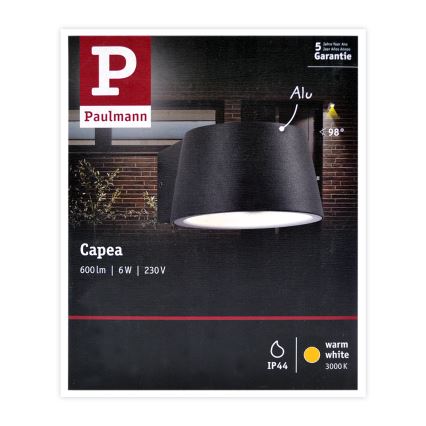 Paulmann 94452 - LED/6W IP44 Kinkiet zewnętrzny CAPEA 230V