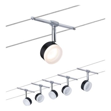 Paulmann 94457 - ZESTAW 5xLED/4W Oprawa punktowa do systemu linkowego CLEAR 230V czarny/błyszczący chrom