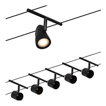 Paulmann 94469 - ZESTAW 5xGU5,3/10W Kompletny system linkowy CUP 230V czarny