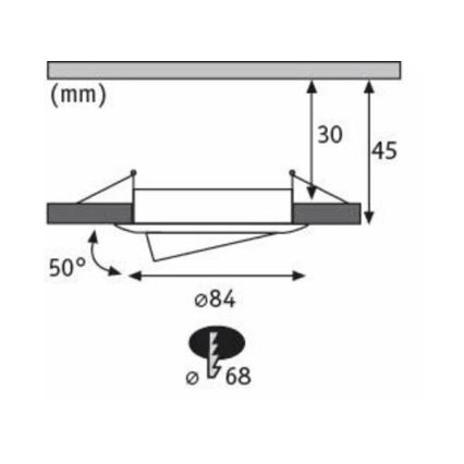 Paulmann 94472 - ZESTAW 3xLED/6W IP23 Ściemnialne wpuszczane oświetlenie łazienkowe NOVA 230V