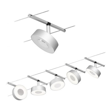 Paulmann 94475 - Zestaw 5xLED/5W kompletny system linkowy CIRCLE 230V matowy chrom