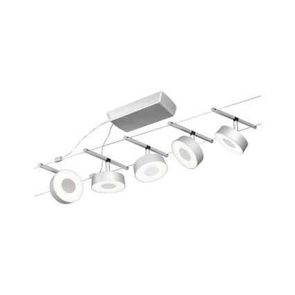 Paulmann 94475 - Zestaw 5xLED/5W kompletny system linkowy CIRCLE 230V matowy chrom