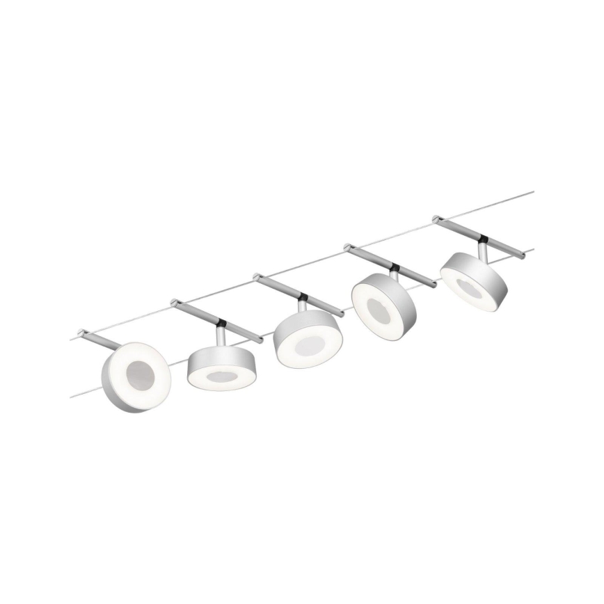 Paulmann 94475 - Zestaw 5xLED/5W kompletny system linkowy CIRCLE 230V matowy chrom