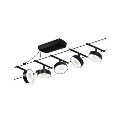 Paulmann 94479 - ZESTAW 5xLED/5W Kompletny system linkowy CIRCLE 230V czarny
