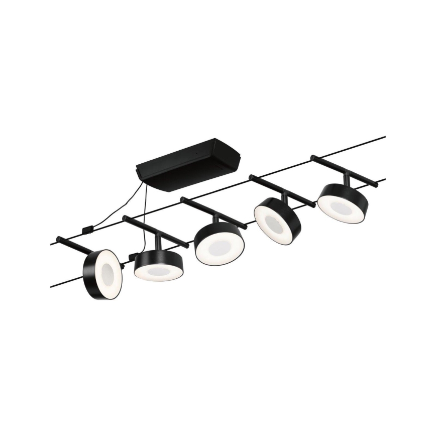 Paulmann 94479 - ZESTAW 5xLED/5W Kompletny system linkowy CIRCLE 230V czarny