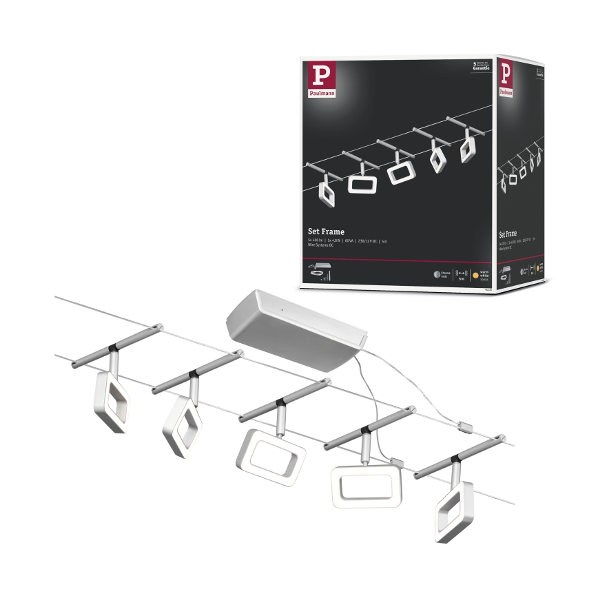 Paulmann 94481 - ZESTAW 5xLED/4,8W Oprawy punktowe do systemu linkowego FRAME 230V czarne