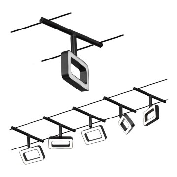 Paulmann 94485 - ZESTAW 5xLED/4,8W Kompletny system linkowy FRAME 230V czarny