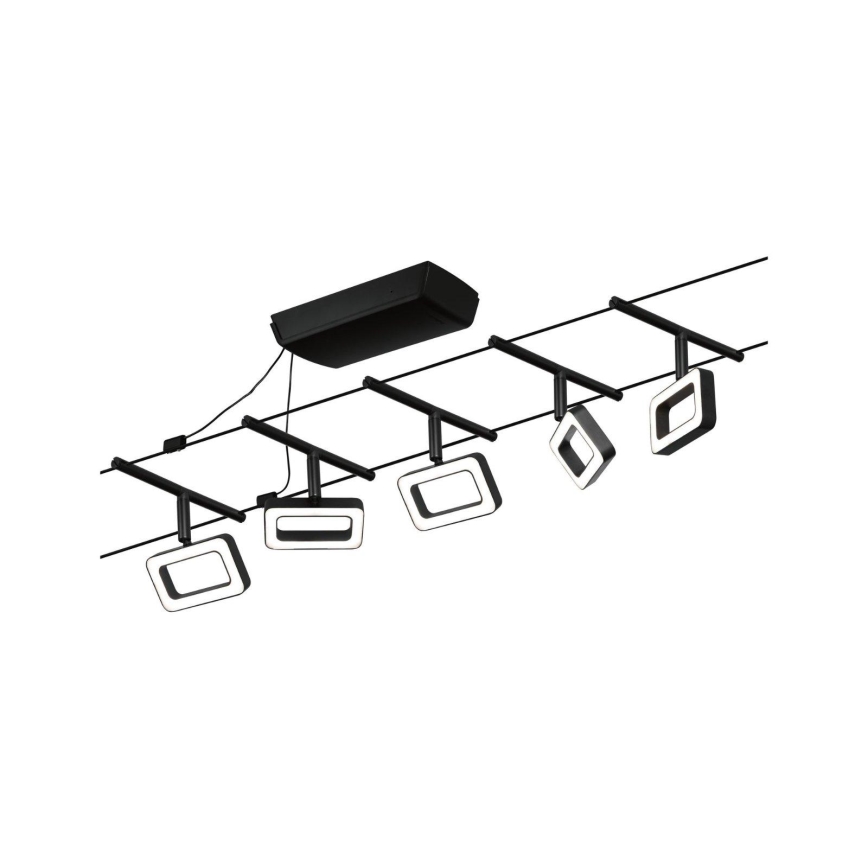 Paulmann 94485 - ZESTAW 5xLED/4,8W Kompletny system linkowy FRAME 230V czarny