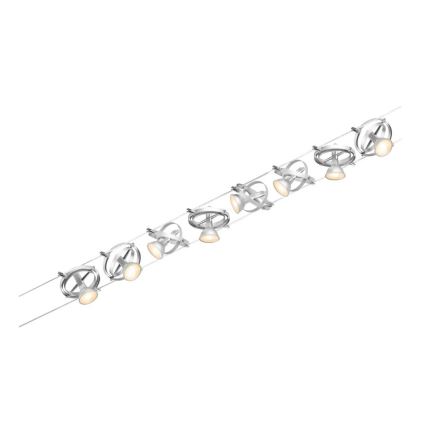 Paulmann 94490 - ZESTAW 8xGU5,3/7,5W Oprawa punktowa do systemu linkowego CARDAN 230V matowy chrom