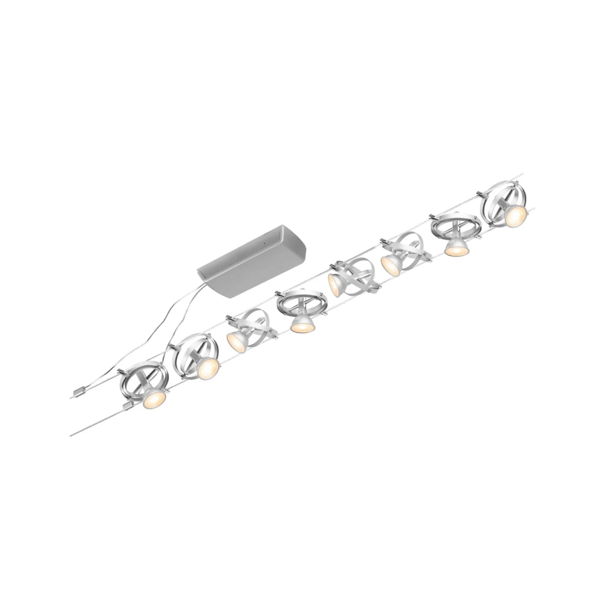 Paulmann 94490 - ZESTAW 8xGU5,3/7,5W Oprawa punktowa do systemu linkowego CARDAN 230V matowy chrom