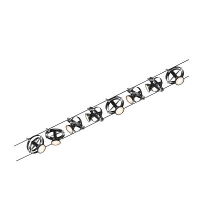 Paulmann 94494 - ZESTAW 8xGU5,3/7,5W Oprawa punktowa do systemu linkowego CARDAN 230V czarna