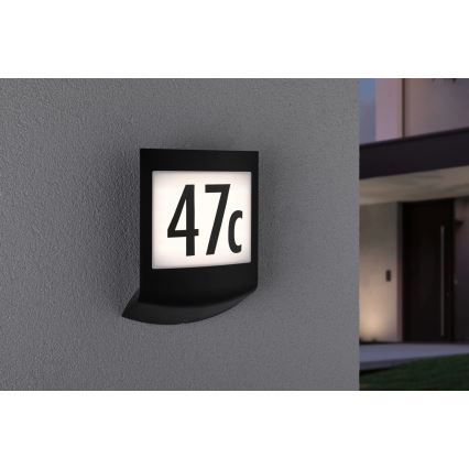 Paulmann 94513 - RGBW LED/8,2W IP44 Ściemnialne oświetlenie numeru domu z czujnikiem zmierzchu PADEA 230V antracyt