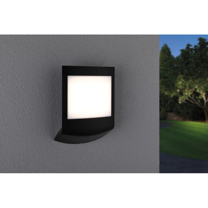 Paulmann 94513 - RGBW LED/8,2W IP44 Ściemnialne oświetlenie numeru domu z czujnikiem zmierzchu PADEA 230V antracyt