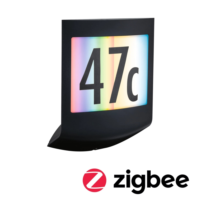 Paulmann 94513 - RGBW LED/8,2W IP44 Ściemnialne oświetlenie numeru domu z czujnikiem zmierzchu PADEA 230V antracyt