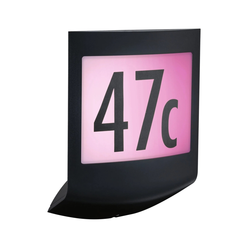 Paulmann 94513 - RGBW LED/8,2W IP44 Ściemnialne oświetlenie numeru domu z czujnikiem zmierzchu PADEA 230V antracyt