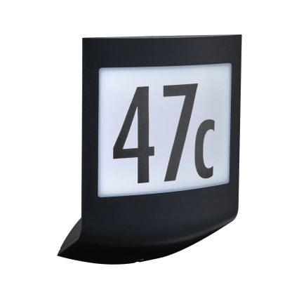 Paulmann 94513 - RGBW LED/8,2W IP44 Ściemnialne oświetlenie numeru domu z czujnikiem zmierzchu PADEA 230V antracyt