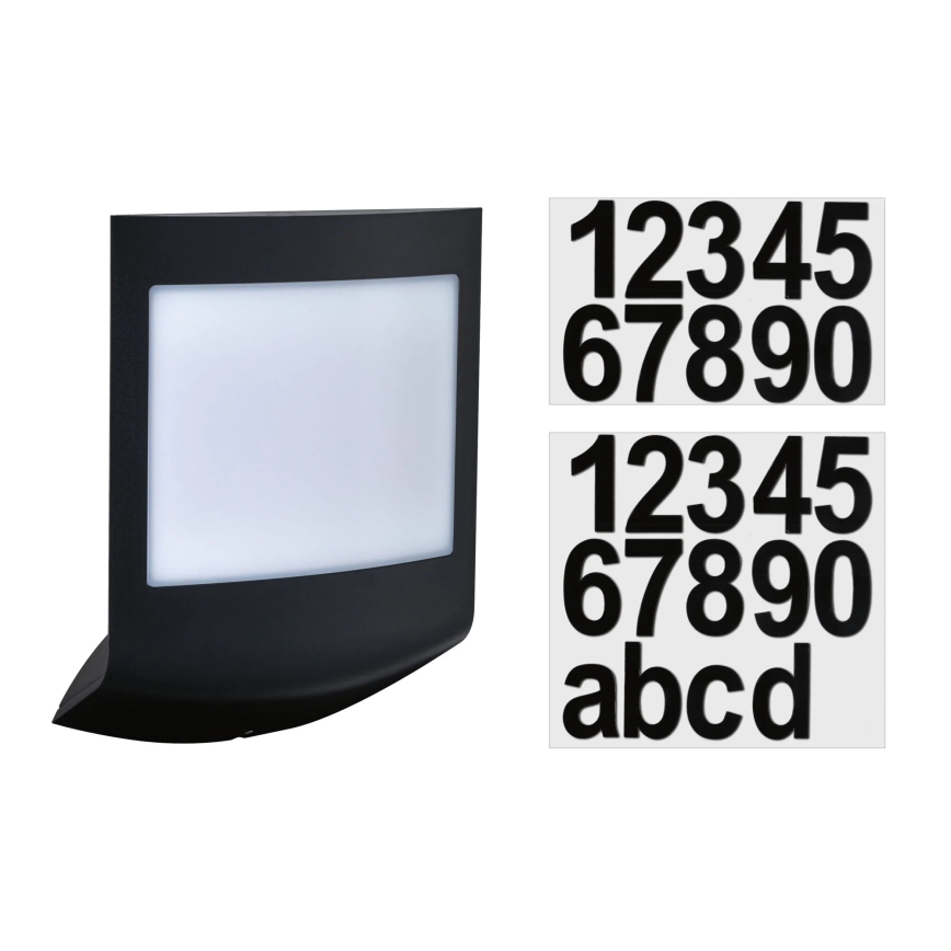 Paulmann 94513 - RGBW LED/8,2W IP44 Ściemnialne oświetlenie numeru domu z czujnikiem zmierzchu PADEA 230V antracyt