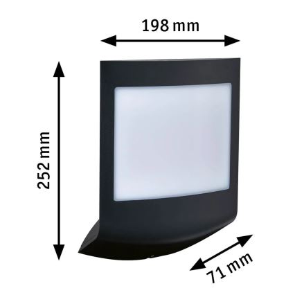 Paulmann 94513 - RGBW LED/8,2W IP44 Ściemnialne oświetlenie numeru domu z czujnikiem zmierzchu PADEA 230V antracyt