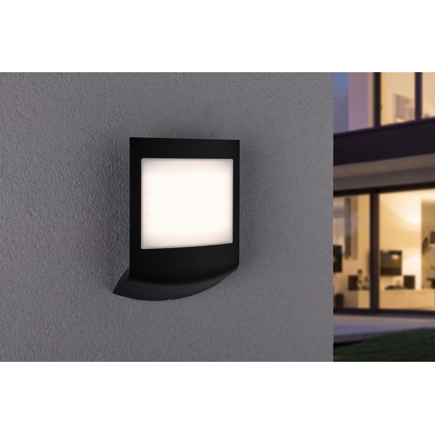 Paulmann 94513 - RGBW LED/8,2W IP44 Ściemnialna zewnętrzna oprawa ścienna z czujnikiem ruchu i zmierzchu PADEA 230V antracyt