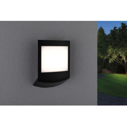 Paulmann 94513 - RGBW LED/8,2W IP44 Ściemnialna zewnętrzna oprawa ścienna z czujnikiem ruchu i zmierzchu PADEA 230V antracyt