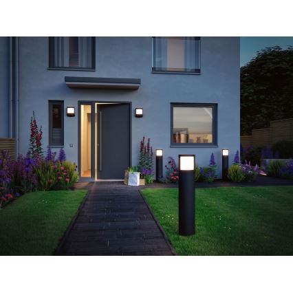 Paulmann 94514 - LED/8,5W IP44 ściemnialna lampa zewnętrzna z czujnikiem ruchu i zmierzchu PADEA 230V antracyt