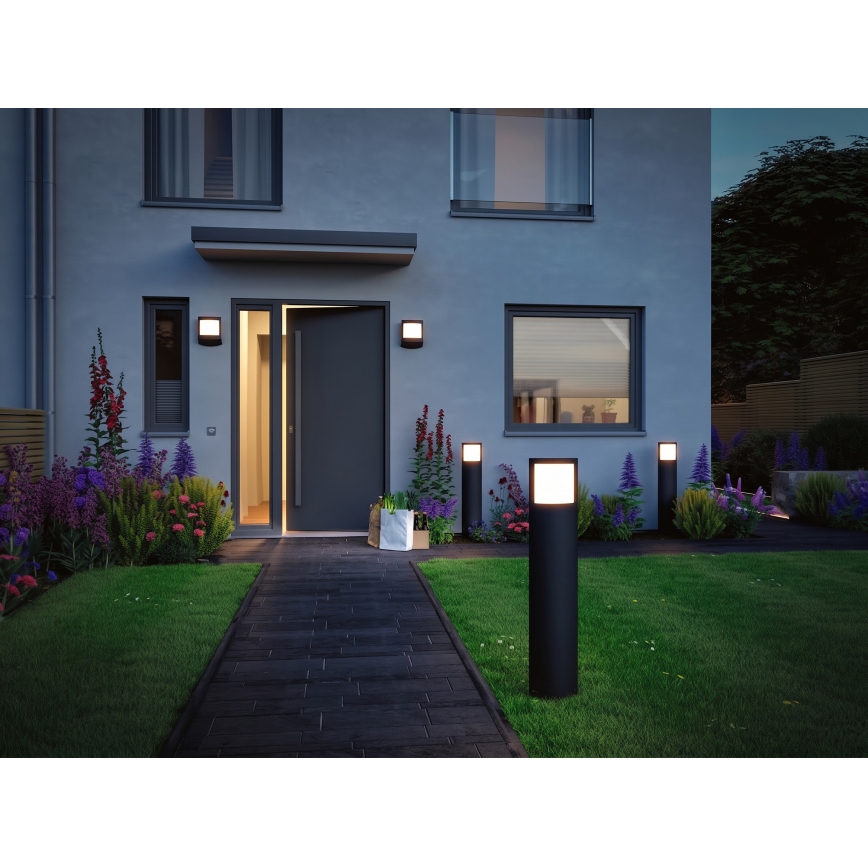 Paulmann 94514 - LED/8,5W IP44 ściemnialna lampa zewnętrzna z czujnikiem ruchu i zmierzchu PADEA 230V antracyt
