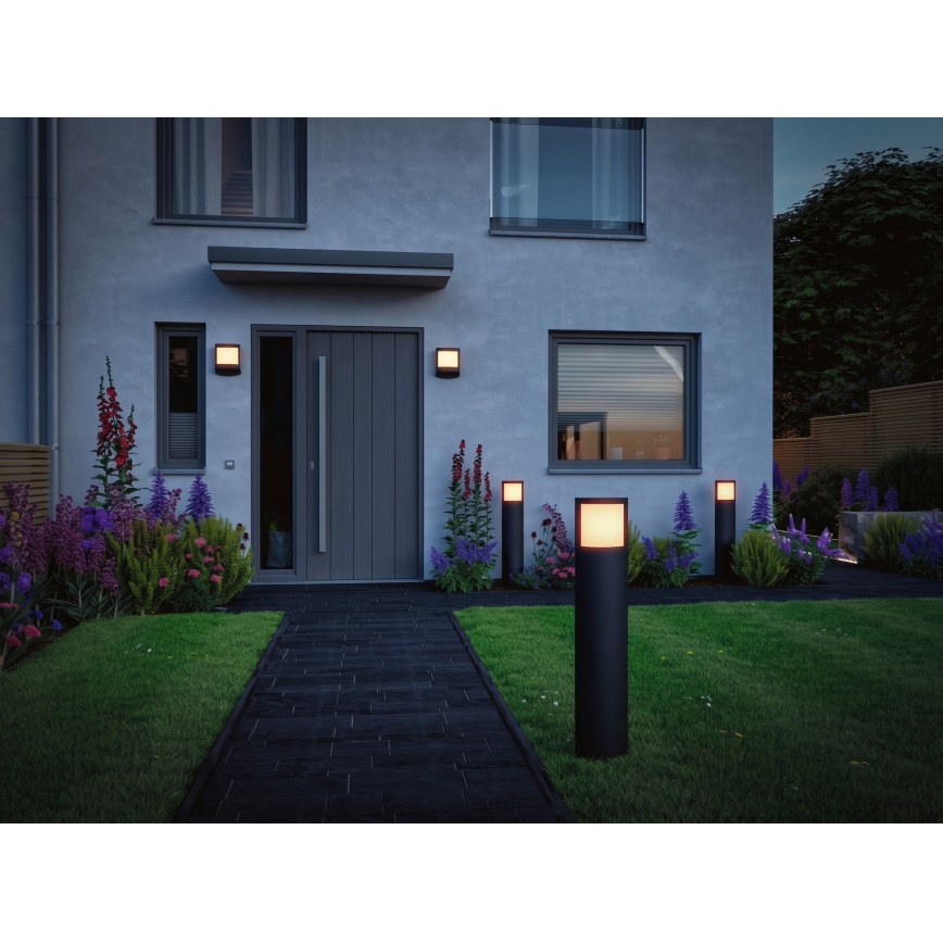 Paulmann 94514 - LED/8,5W IP44 ściemnialna lampa zewnętrzna z czujnikiem ruchu i zmierzchu PADEA 230V antracyt