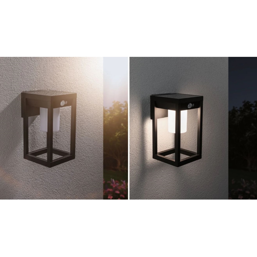 Paulmann 94572 -LED/5,5W IP44 Kinkiet solarny z czujnikiem MARISOL 3,7V 2000 mAh