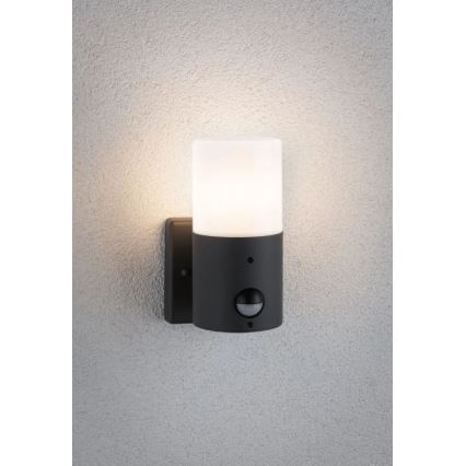 Paulmann 94648 - 1xE27/15W IP44 Kinkiet zewnętrzny z czujnikiem TUBS 230V