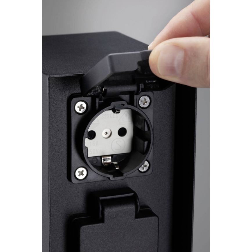 Paulmann 94657 - Zewnętrzny słupek zasilający RIO 2Z SCHUKO 230V IP44
