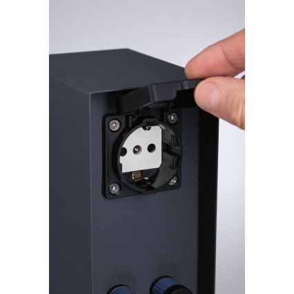 Paulmann 94700 - Zewnętrzny słupek z gniazdami RIO 2Z SCHUKO 230V IP44
