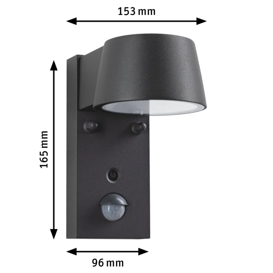 Paulmann 94714 - LED/6W IP44 Kinkiet zewnętrzny z czujnikiem CAPERA 230V 2200/3000K