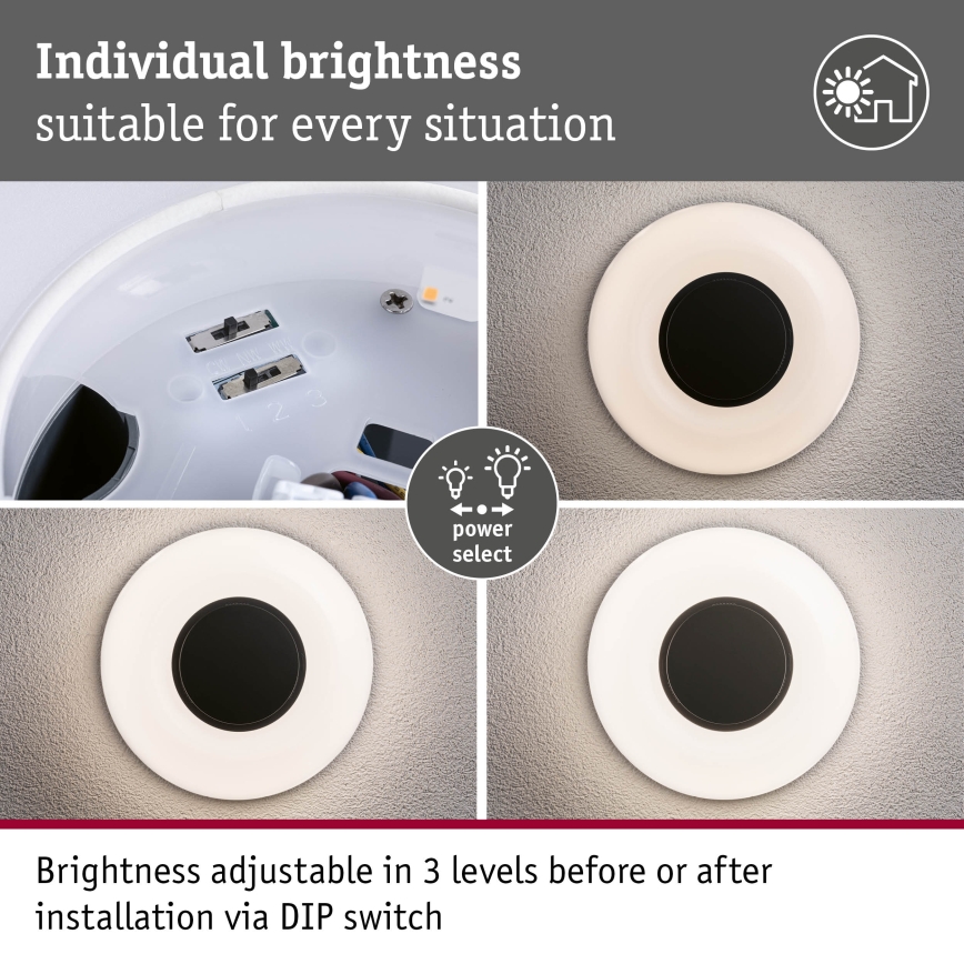Paulmann 94955 - LED/20,5W IP65 ściemnialna zewnętrzna oprawa ścienna AUREVA 230V 2200/3000/4000K antracyt