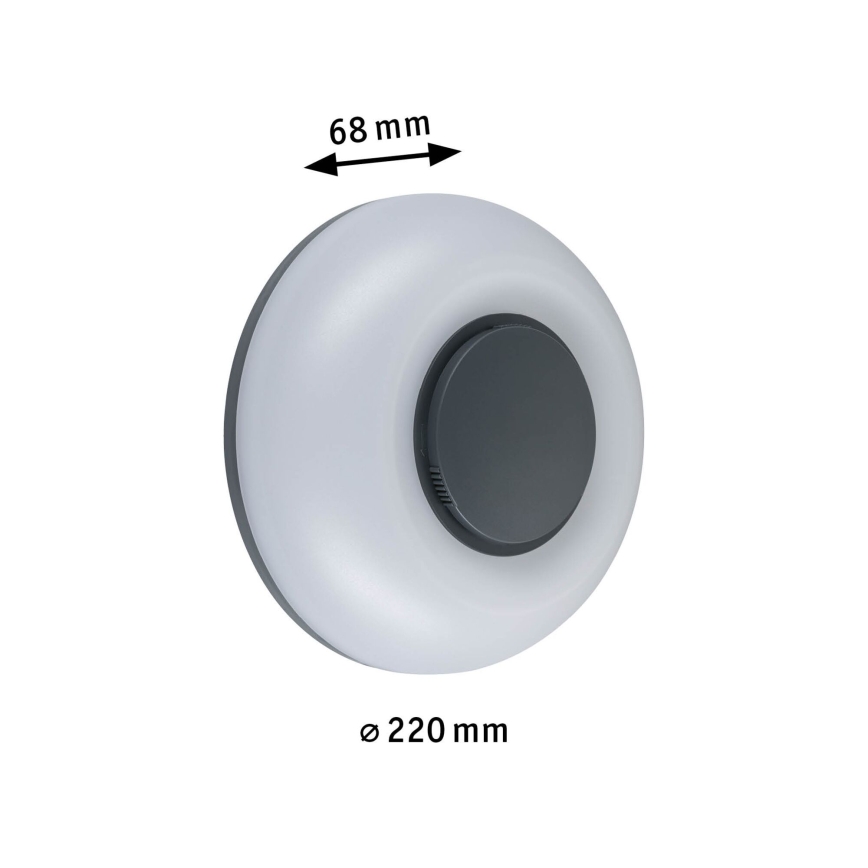 Paulmann 94955 - LED/20,5W IP65 ściemnialna zewnętrzna oprawa ścienna AUREVA 230V 2200/3000/4000K antracyt