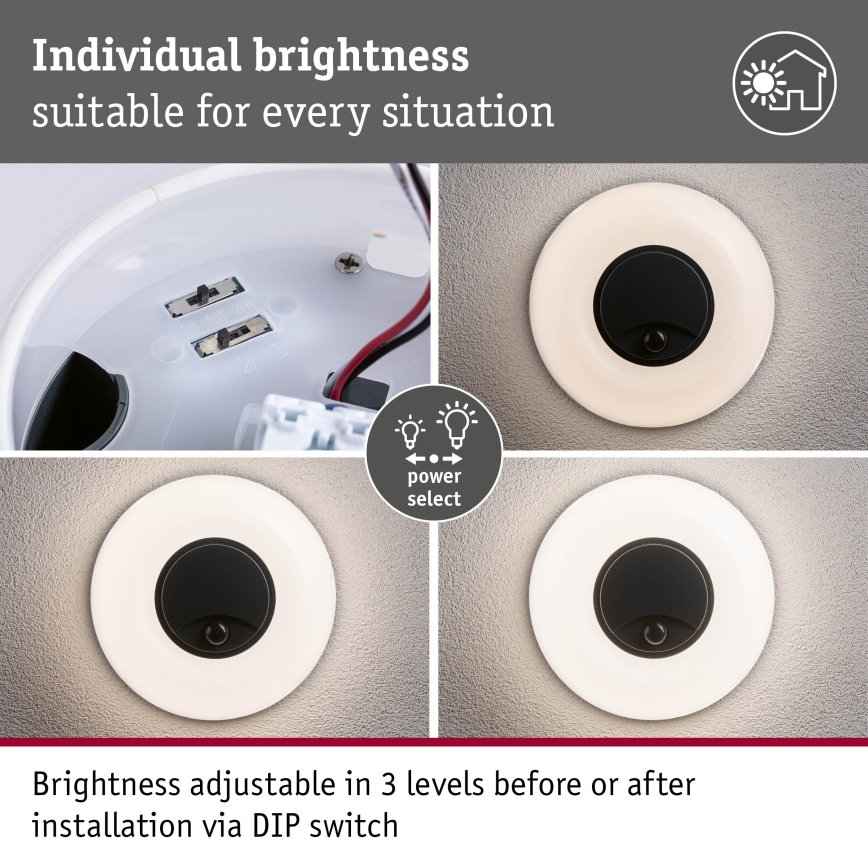 Paulmann 94956 - LED/20,5W IP65 Ściemnialny zewnętrzny kinkiet z czujnikiem ruchu i zmierzchu AUREVA 230V 2200/3000/4000K antracyt