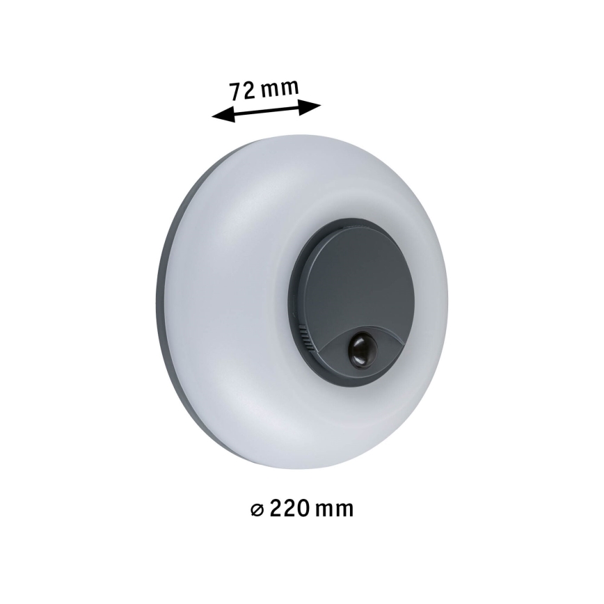 Paulmann 94956 - LED/20,5W IP65 Ściemnialny zewnętrzny kinkiet z czujnikiem ruchu i zmierzchu AUREVA 230V 2200/3000/4000K antracyt