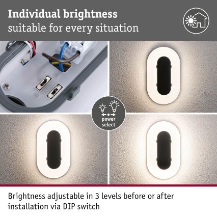 Paulmann 94957 - LED/18,5W IP65 ściemnialny zewnętrzny kinkiet ELUNOR 230V 2200/3000/4000K antracyt