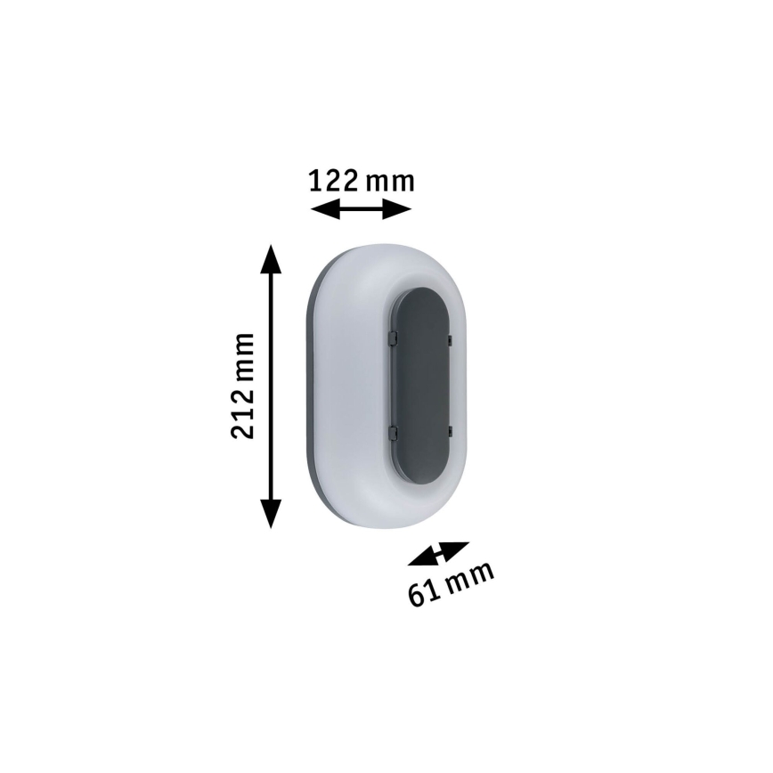 Paulmann 94957 - LED/18,5W IP65 ściemnialny zewnętrzny kinkiet ELUNOR 230V 2200/3000/4000K antracyt