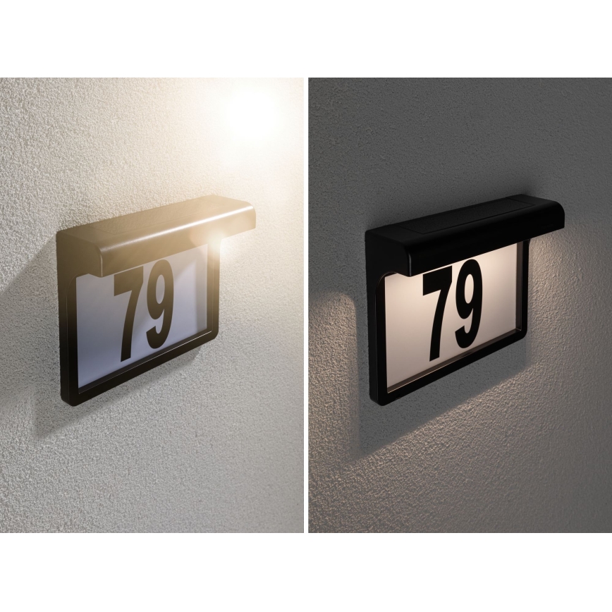 Paulmann 95388 - LED/0,05W IP44 Solarny numer domu z czujnikiem DAYTON 1,2V 600 mAh