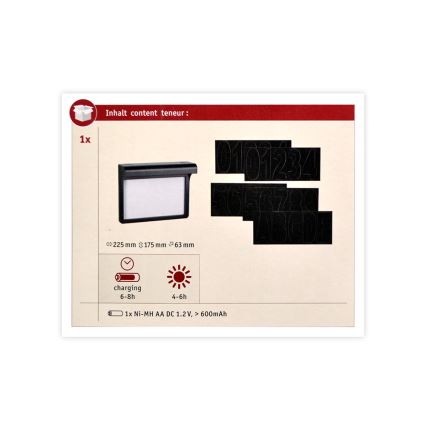 Paulmann 95388 - LED/0,05W IP44 Solarny numer domu z czujnikiem DAYTON 1,2V 600 mAh