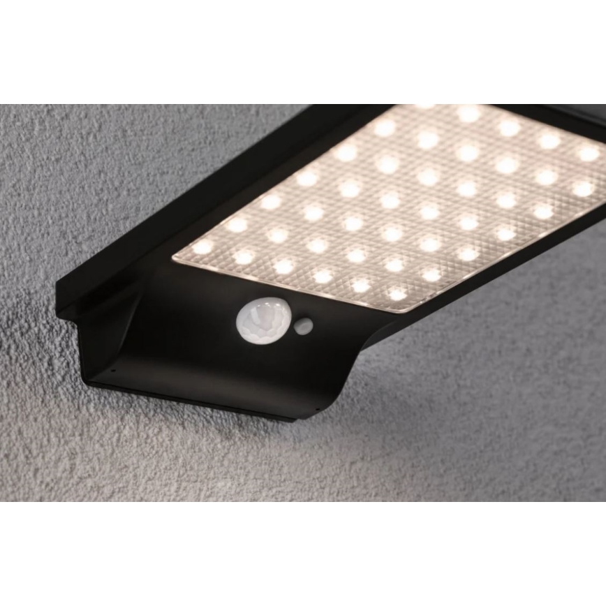 Paulmann 95393 - LED/4W IP44 Ściemnialna lampa solarna ścienna z czujnikiem SOLVEIG 3,7V