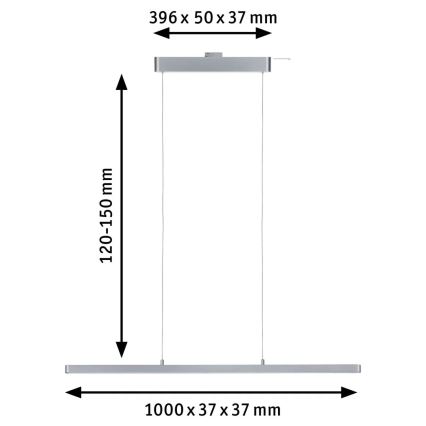 Paulmann 95578 - LED/40W Ściemnialny żyrandol na lince URAIL LENTO 230V 2700-6500K